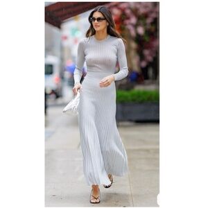 KHAITE Women's Keese Metallic Pleated Maxi Dress